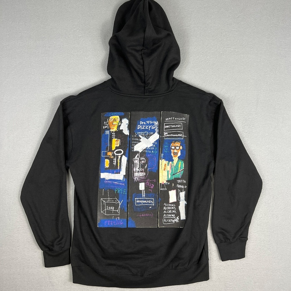 Jean Michel Basquiat Hoodie Fits M Horn Players Charlie Parker Dizzy Gillespie - Picture 6 of 10